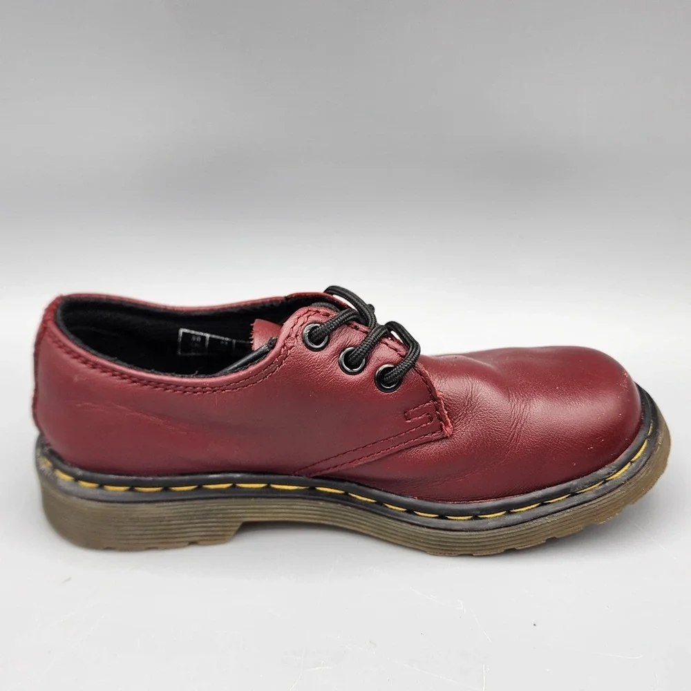 Dr Martens Everley Little Kids Girls Boys Smooth Black Leather Soft Toe Shoes 11